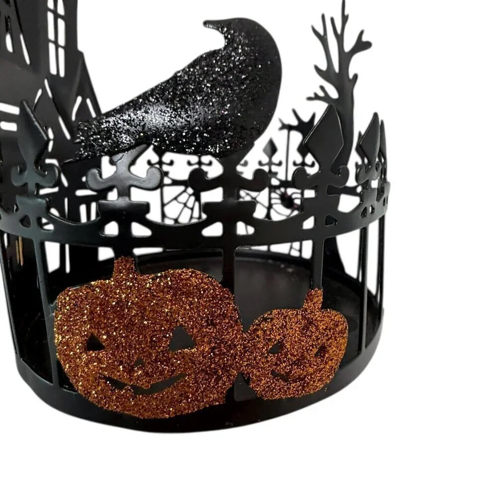 Halloween Candle Holder Sonoma Haunted House Spooky Decor Pillar Jar